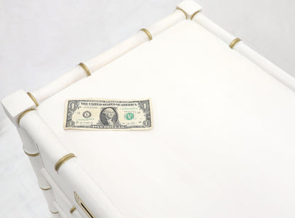 EstablishedLines Pair of White Lacquer Brass Hardware Bachelor Chest with Suspended Brass Vanity