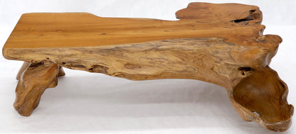 EstablishedLines Large Oversize Solid Teak Live Edge Coffee Table