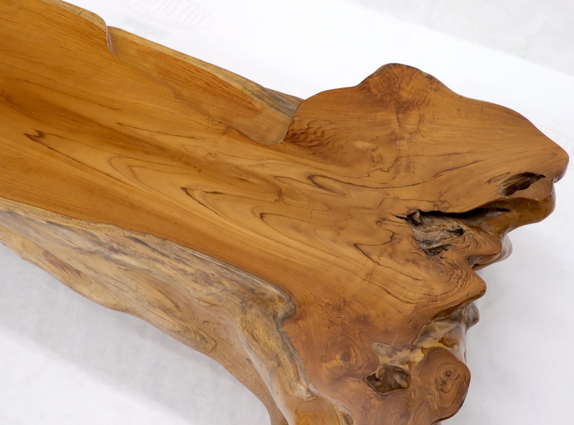 EstablishedLines Large Oversize Solid Teak Live Edge Coffee Table