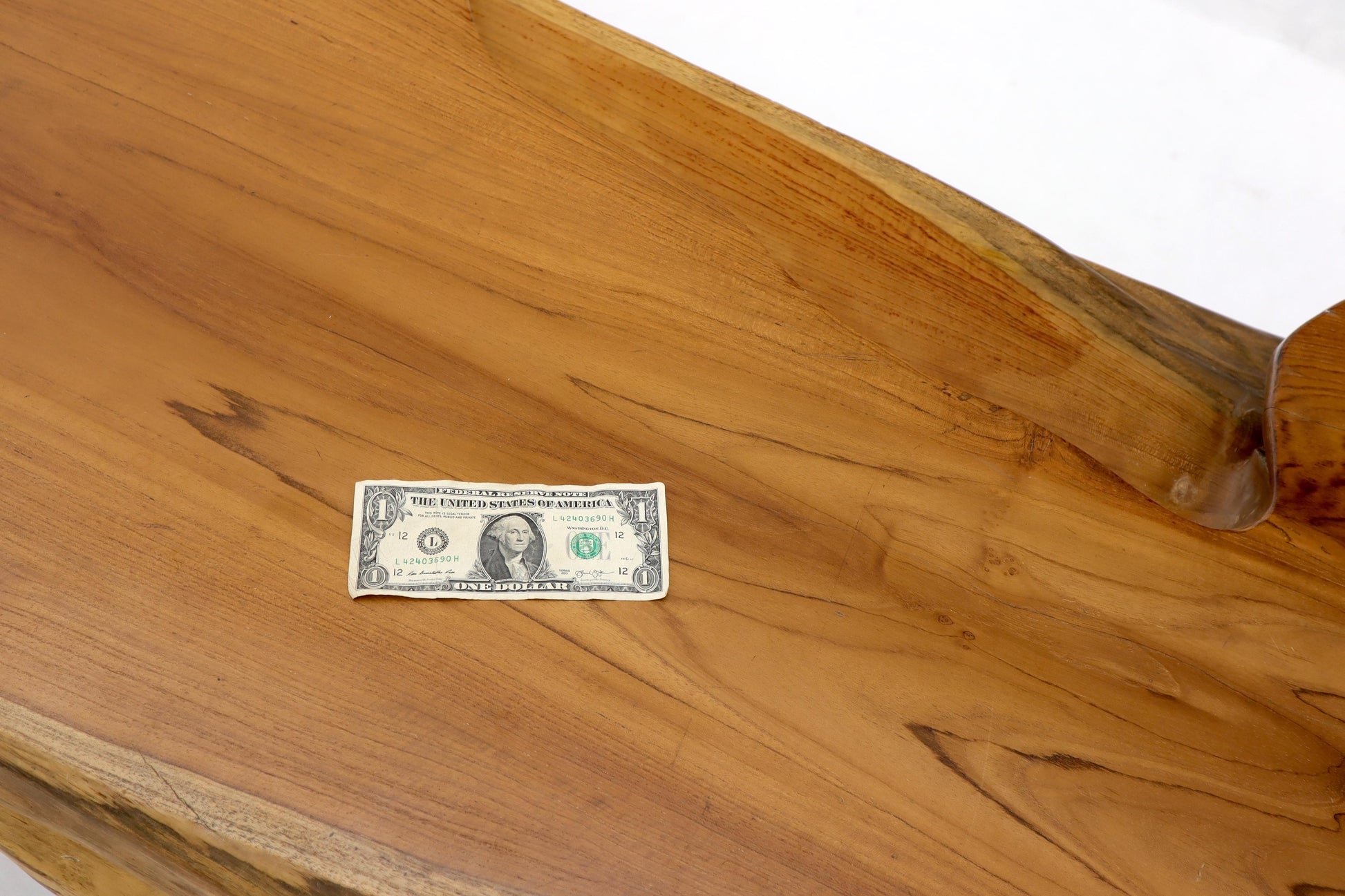 EstablishedLines Large Oversize Solid Teak Live Edge Coffee Table