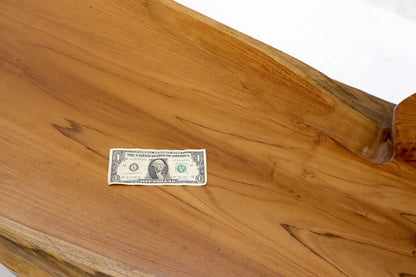 EstablishedLines Large Oversize Solid Teak Live Edge Coffee Table