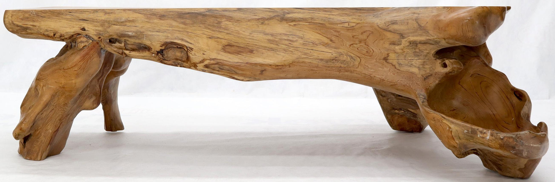 EstablishedLines Large Oversize Solid Teak Live Edge Coffee Table
