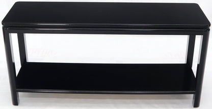 EstablishedLines Black Lacquer Rectangular Two-Tier Console Sofa Table