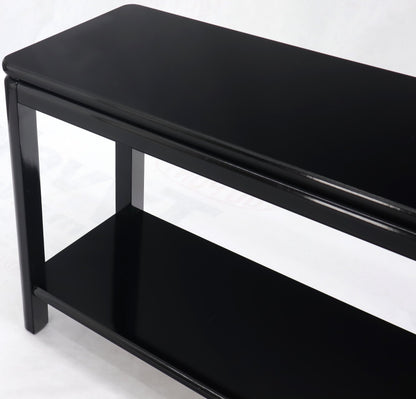 EstablishedLines Black Lacquer Rectangular Two-Tier Console Sofa Table