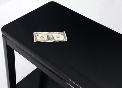 EstablishedLines Black Lacquer Rectangular Two-Tier Console Sofa Table
