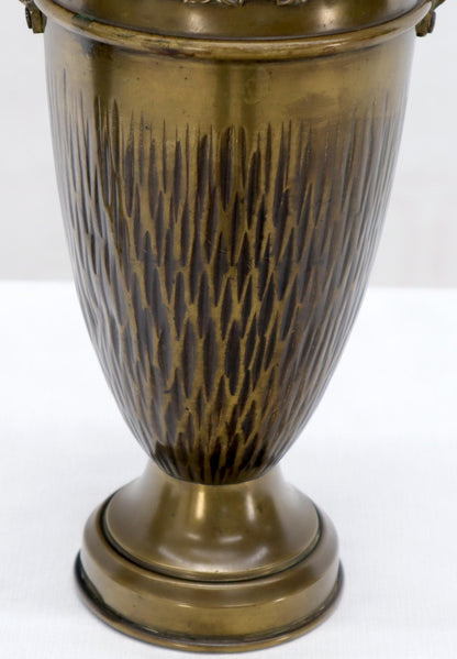 EstablishedLines Pair of Bronze Bohemian Double Handle Urn Shape Vases