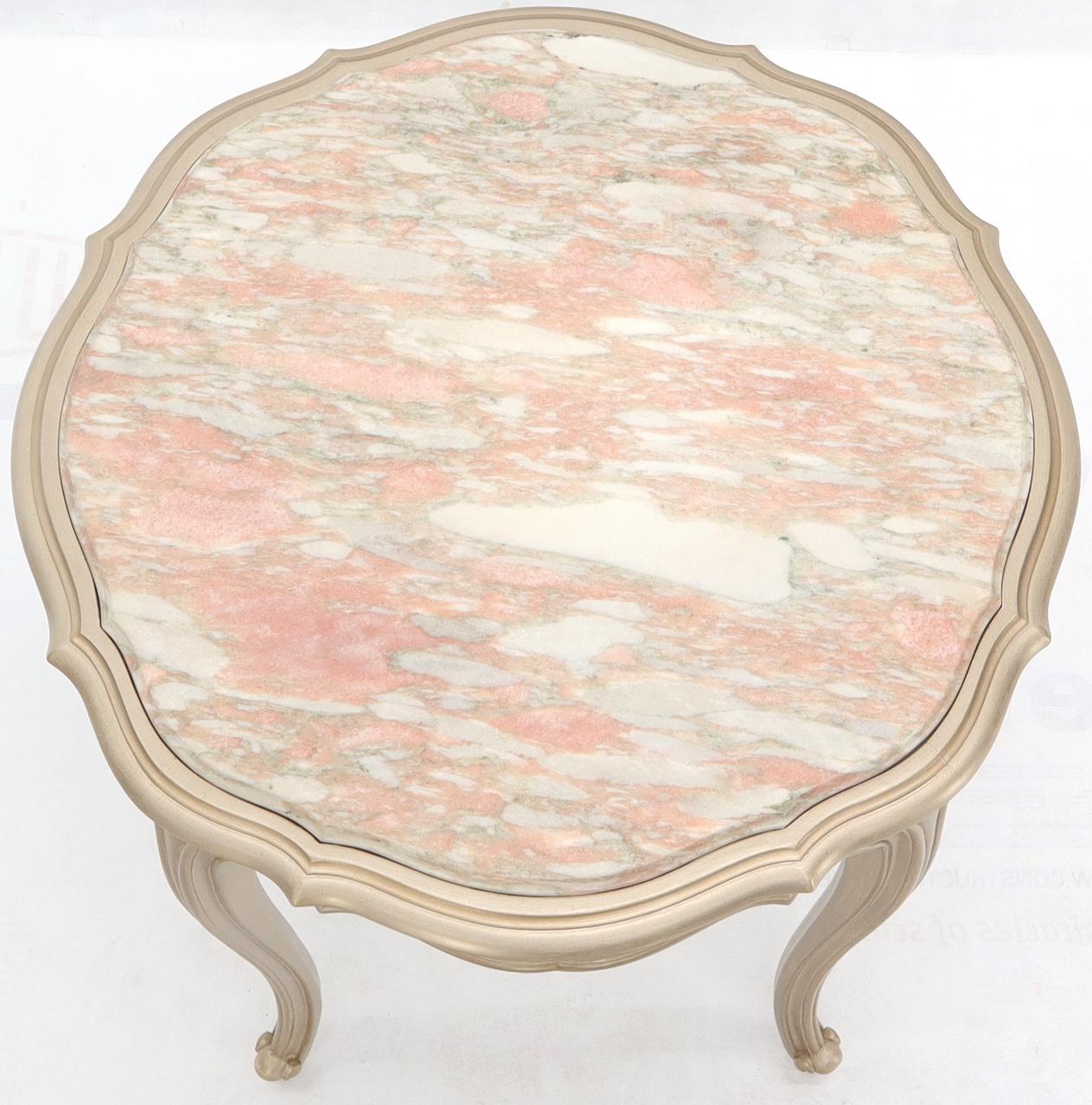 EstablishedLines Country Provincial Tall Legs Silver Gilt Marble-Top Lamp Table Stand