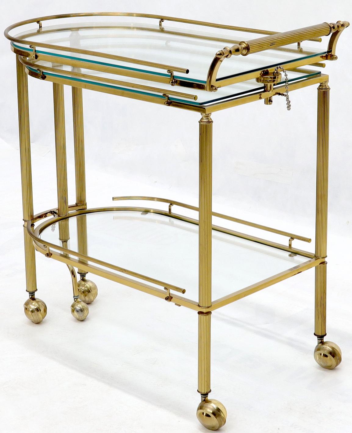 EstablishedLines Half Oval Expandable Serving Cart Tray Table