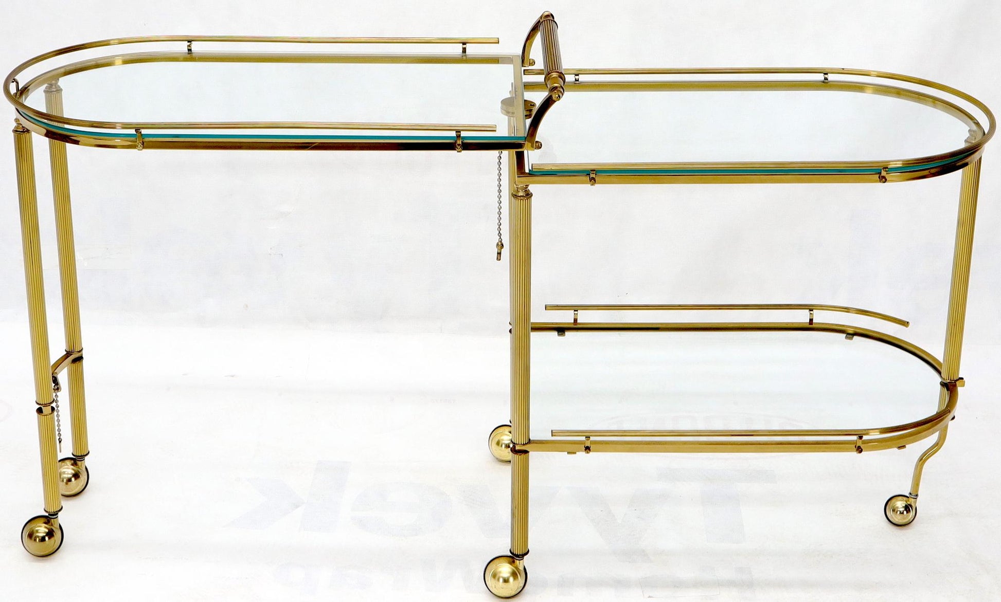EstablishedLines Half Oval Expandable Serving Cart Tray Table