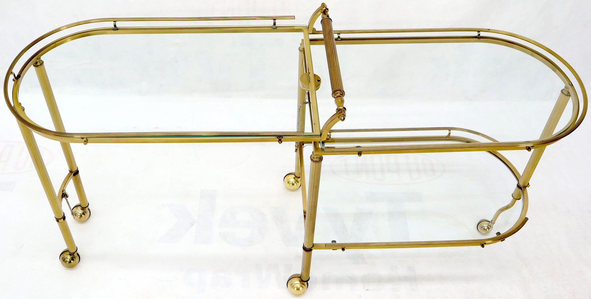 EstablishedLines Half Oval Expandable Serving Cart Tray Table
