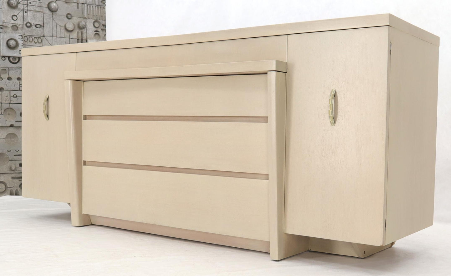 EstablishedLines White Pickle Lacquer Finish Sculptural Dresser
