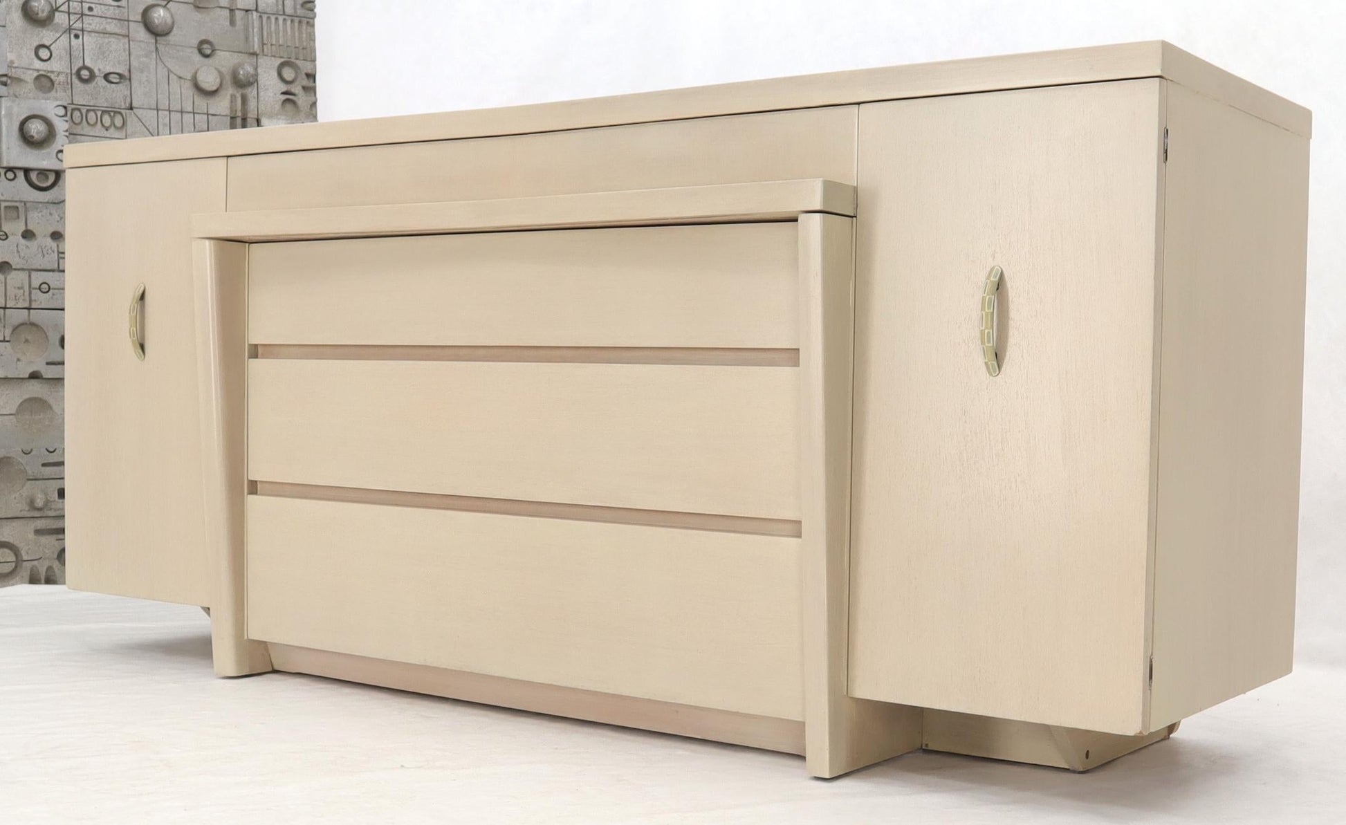 EstablishedLines White Pickle Lacquer Finish Sculptural Dresser
