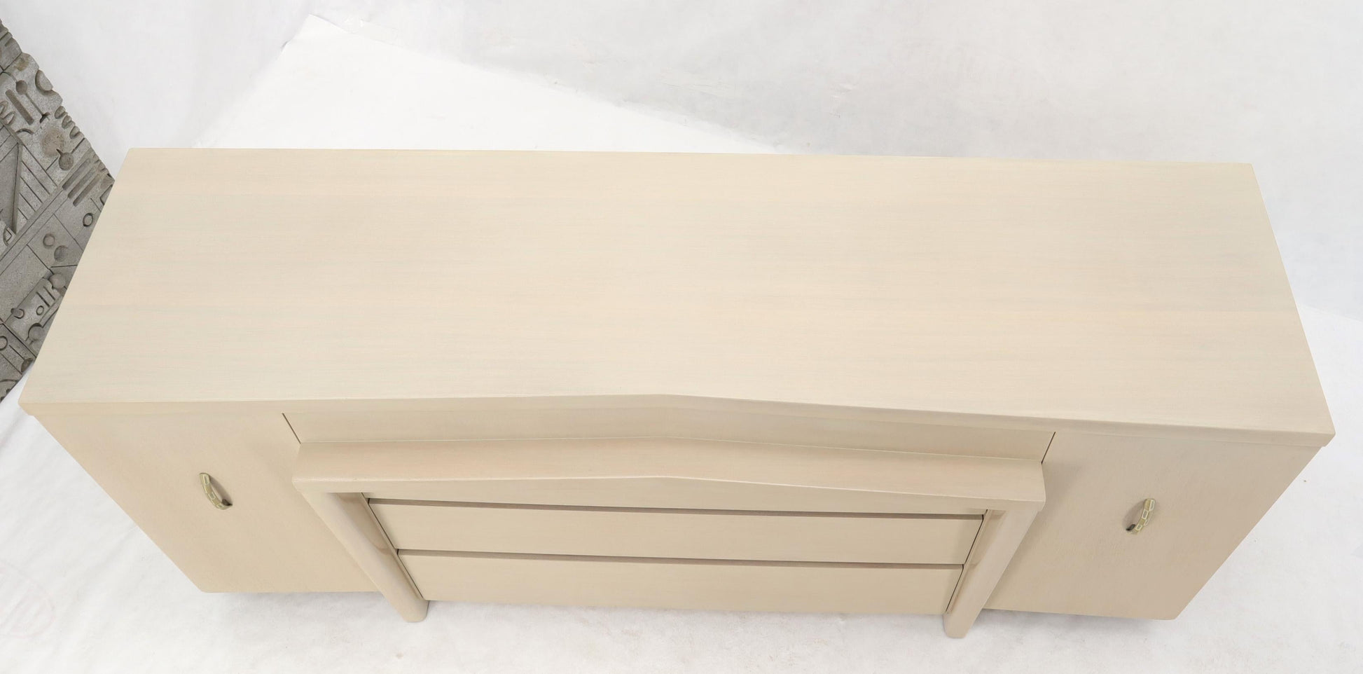 EstablishedLines White Pickle Lacquer Finish Sculptural Dresser