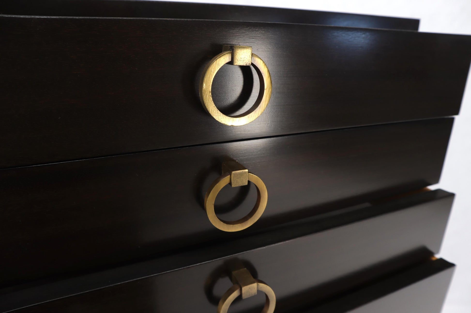 EstablishedLines Mid-Century Modern Tall 8 Drawers Ebonized Mahogany Lingerie High Chest Dresser