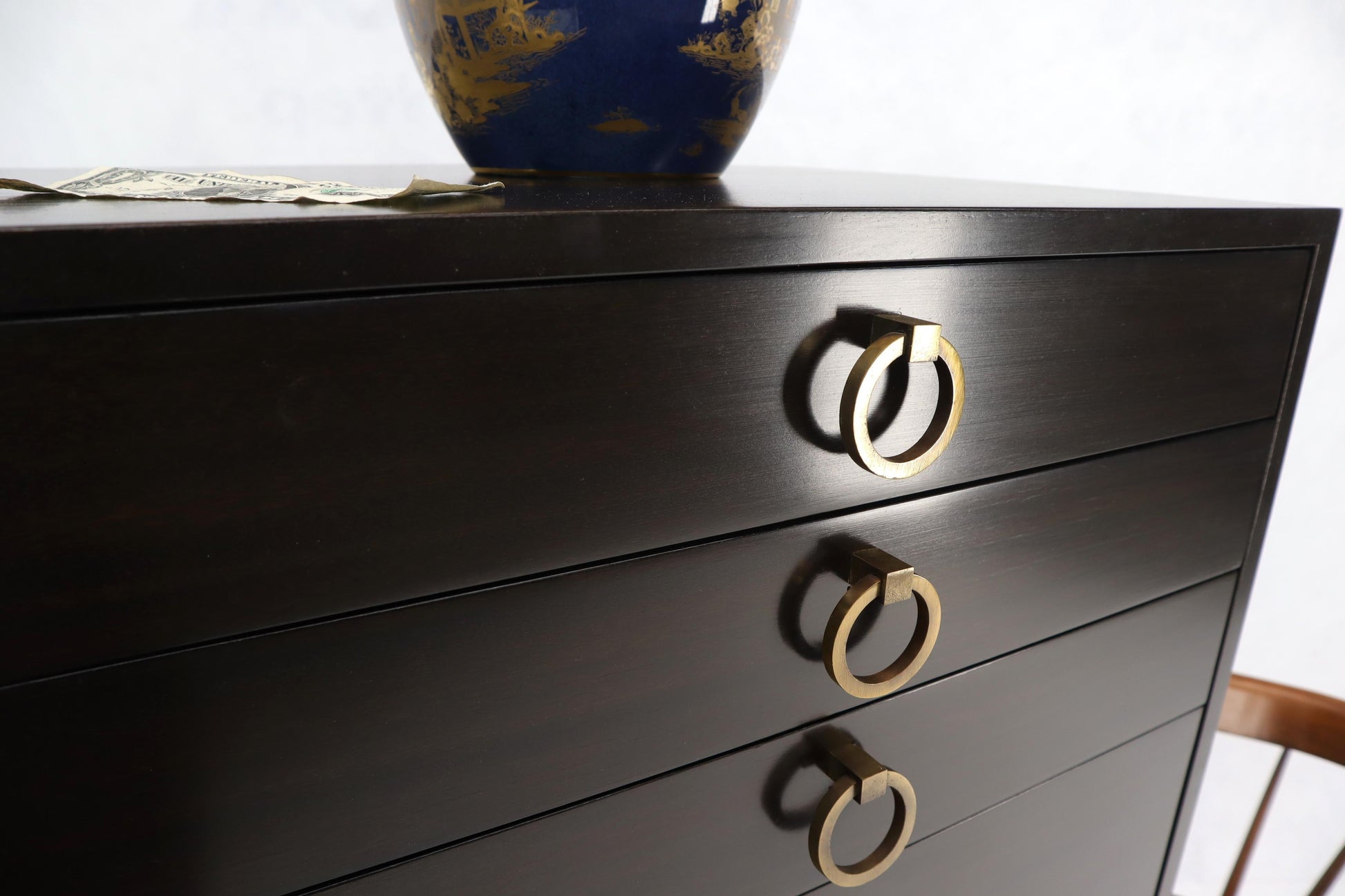 EstablishedLines Mid-Century Modern Tall 8 Drawers Ebonized Mahogany Lingerie High Chest Dresser