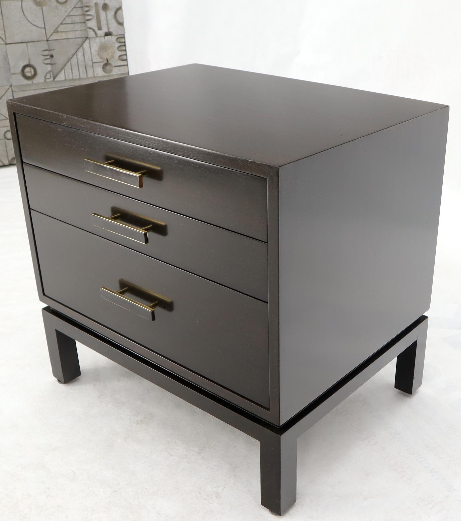 EstablishedLines Harvey Probber 3-Drawer Nightstand Ebonized Espresso Mahogany