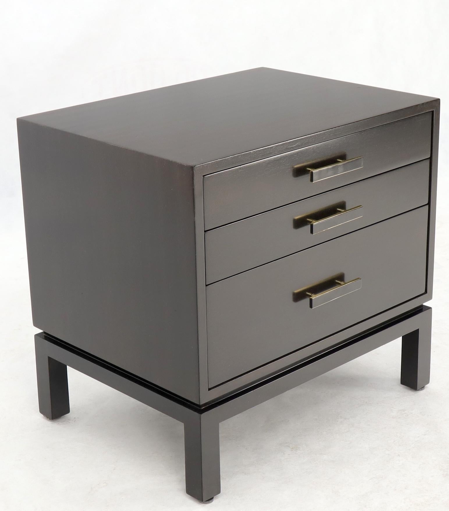 EstablishedLines Harvey Probber 3-Drawer Nightstand Ebonized Espresso Mahogany