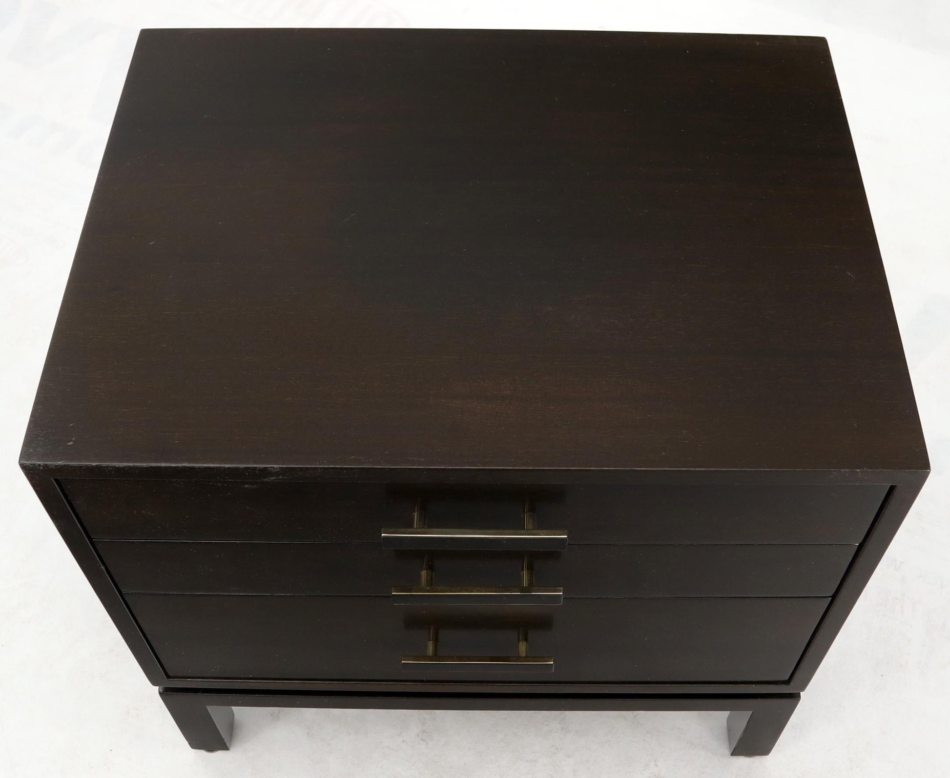 EstablishedLines Harvey Probber 3-Drawer Nightstand Ebonized Espresso Mahogany