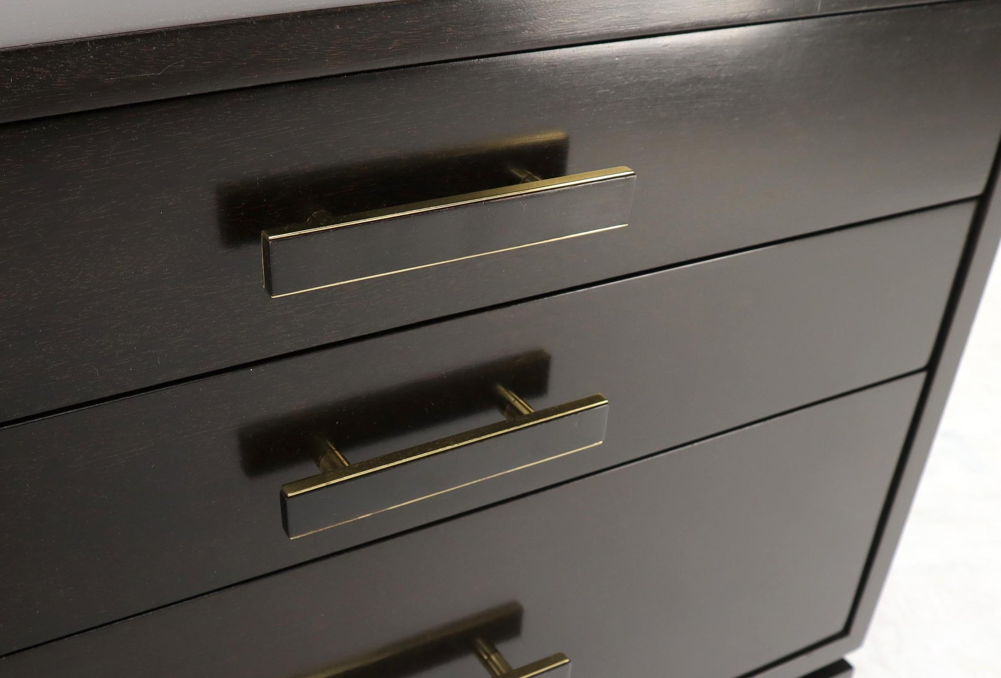 EstablishedLines Harvey Probber 3-Drawer Nightstand Ebonized Espresso Mahogany