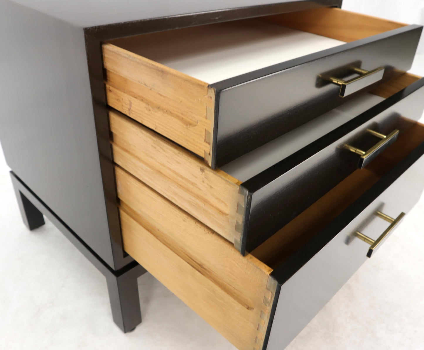 EstablishedLines Harvey Probber 3-Drawer Nightstand Ebonized Espresso Mahogany