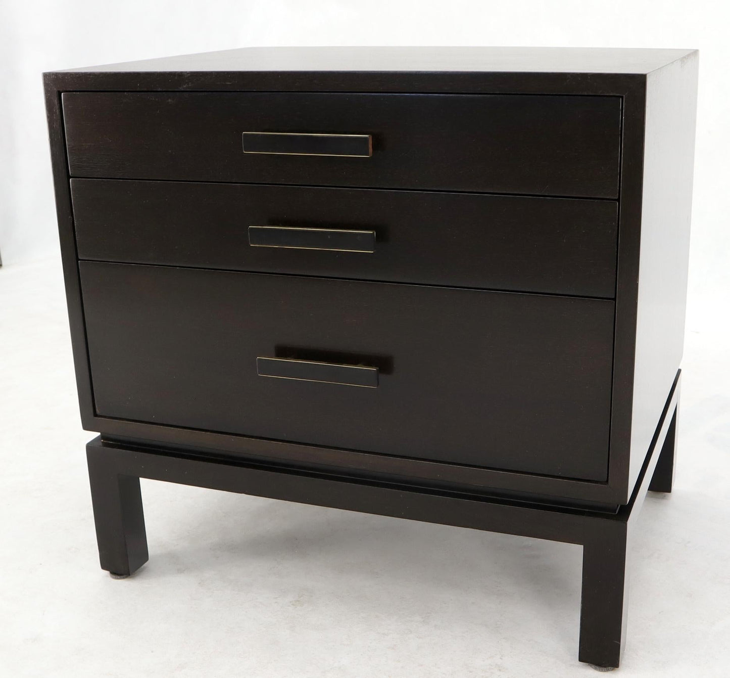 EstablishedLines Harvey Probber 3-Drawer Nightstand Ebonized Espresso Mahogany