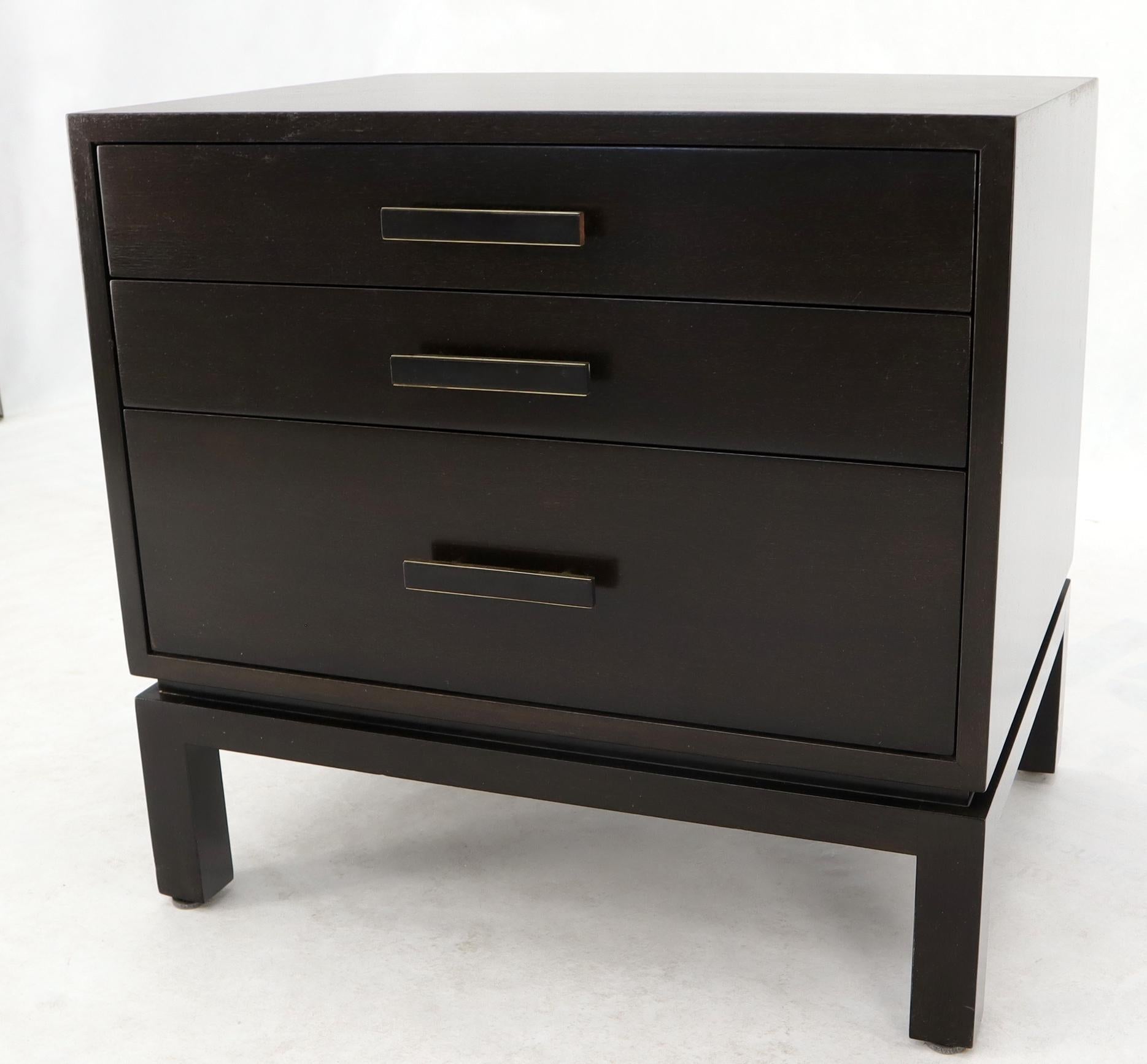 EstablishedLines Harvey Probber 3-Drawer Nightstand Ebonized Espresso Mahogany
