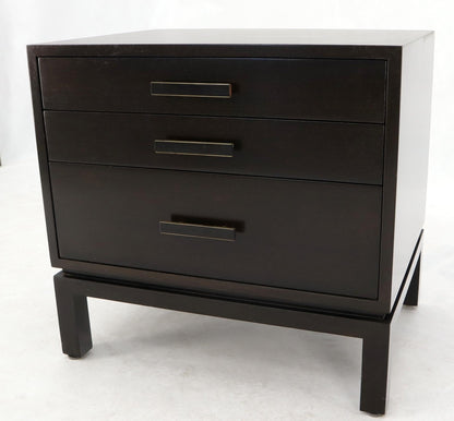 EstablishedLines Harvey Probber 3-Drawer Nightstand Ebonized Espresso Mahogany