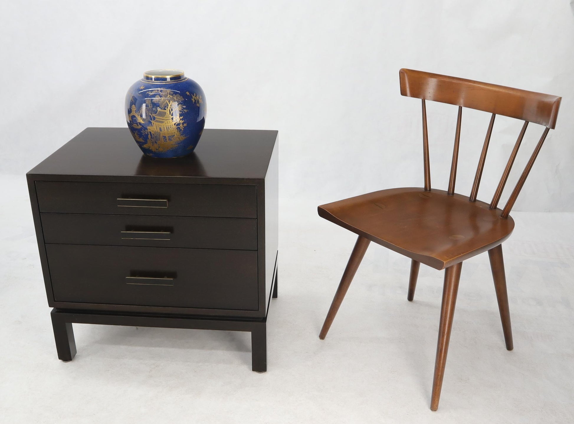 EstablishedLines Harvey Probber 3-Drawer Nightstand Ebonized Espresso Mahogany