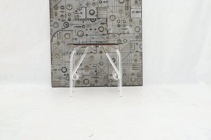EstablishedLines Bent Lucite Legs Black Smoked Glass Top Side End Table