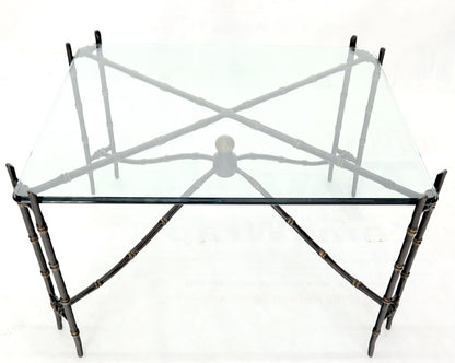 EstablishedLines Bronze Faux Bamboo Glass Top Rectangular Coffee Table