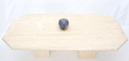 EstablishedLines Large Rectangular Double Pedestal Travertine Dining or Conference Table