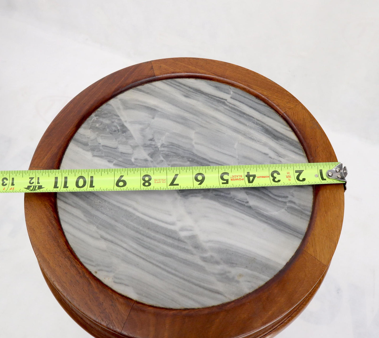 EstablishedLines Chinese Carved Rosewood Marble Top Stand
