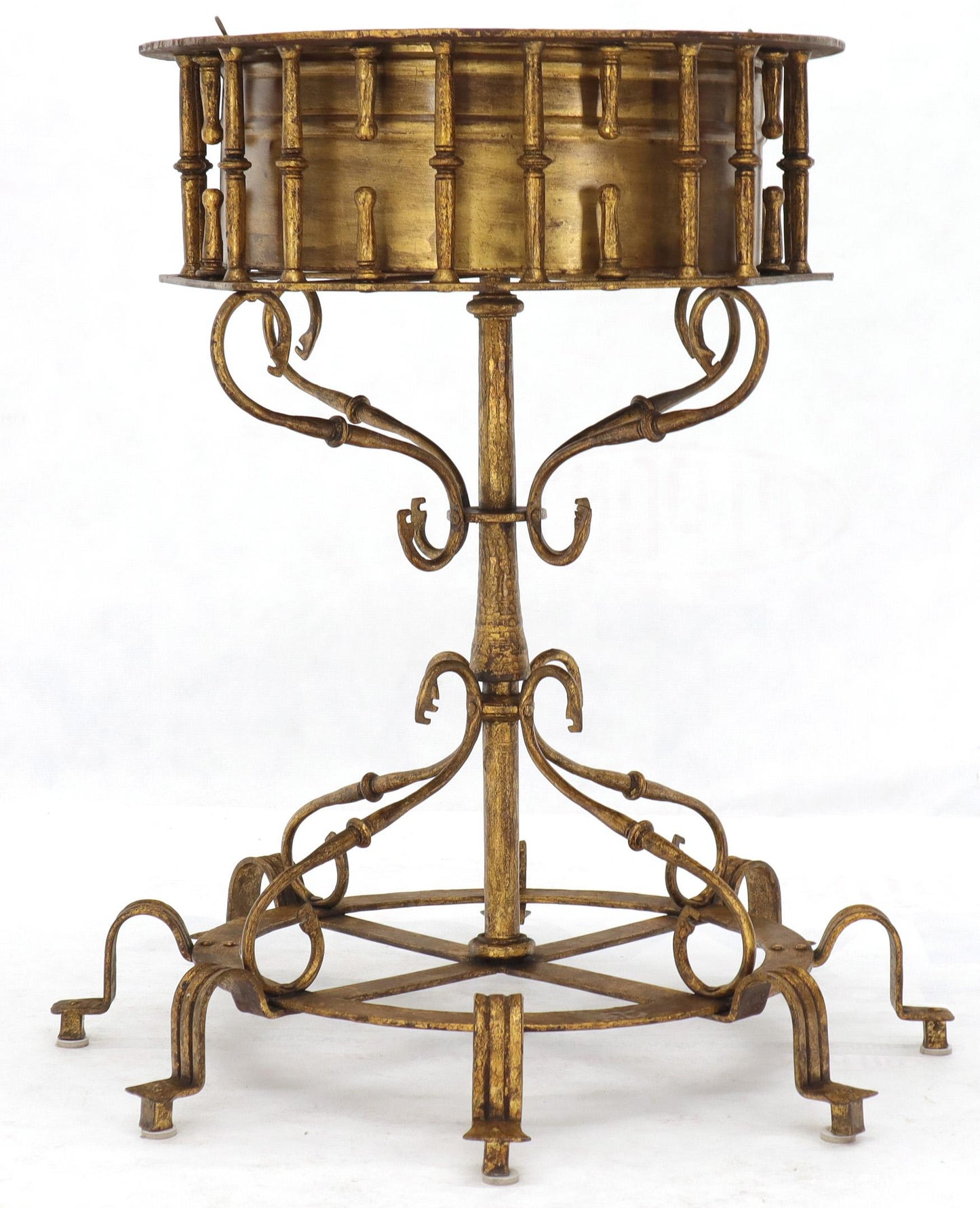 Large Italian Wrought Iron Gold Gilt Planter