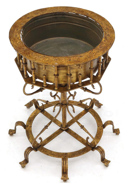 Large Italian Wrought Iron Gold Gilt Planter