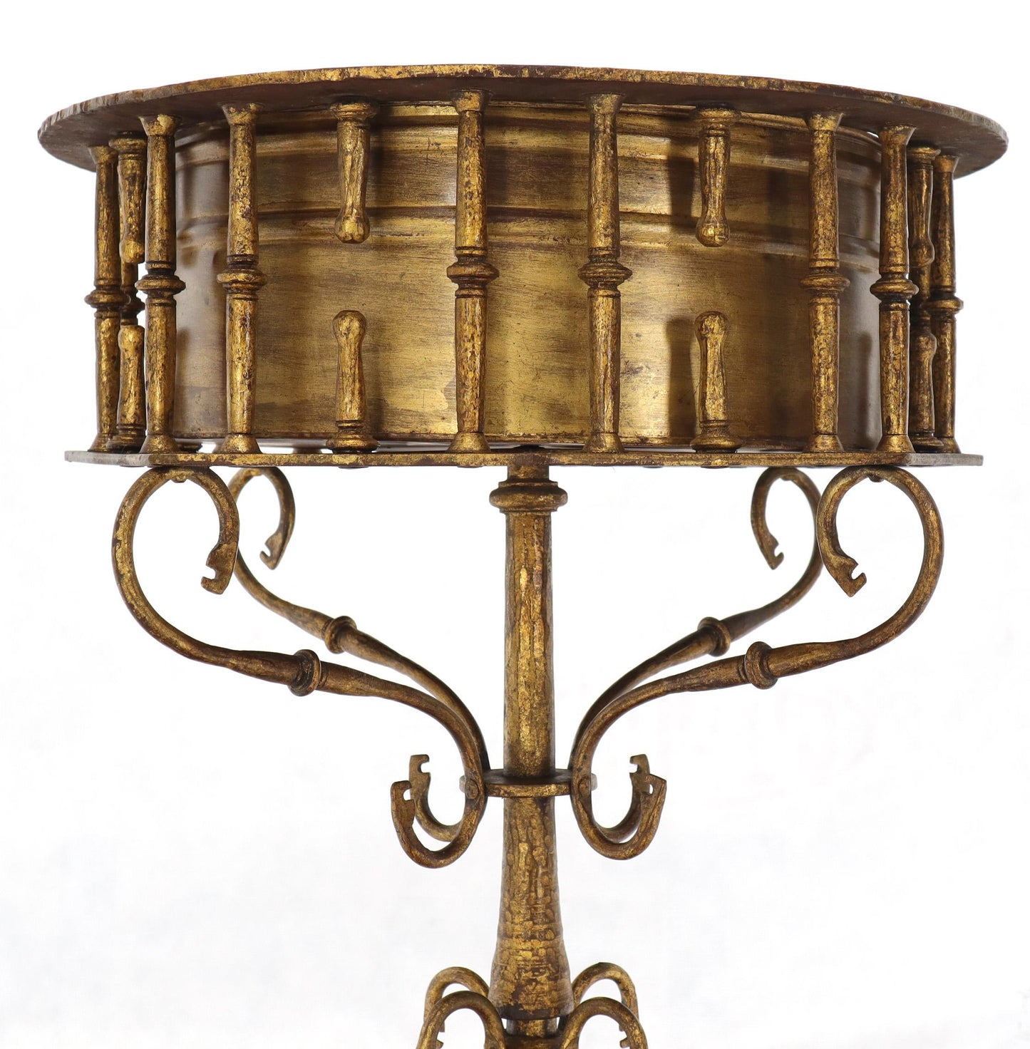 Large Italian Wrought Iron Gold Gilt Planter