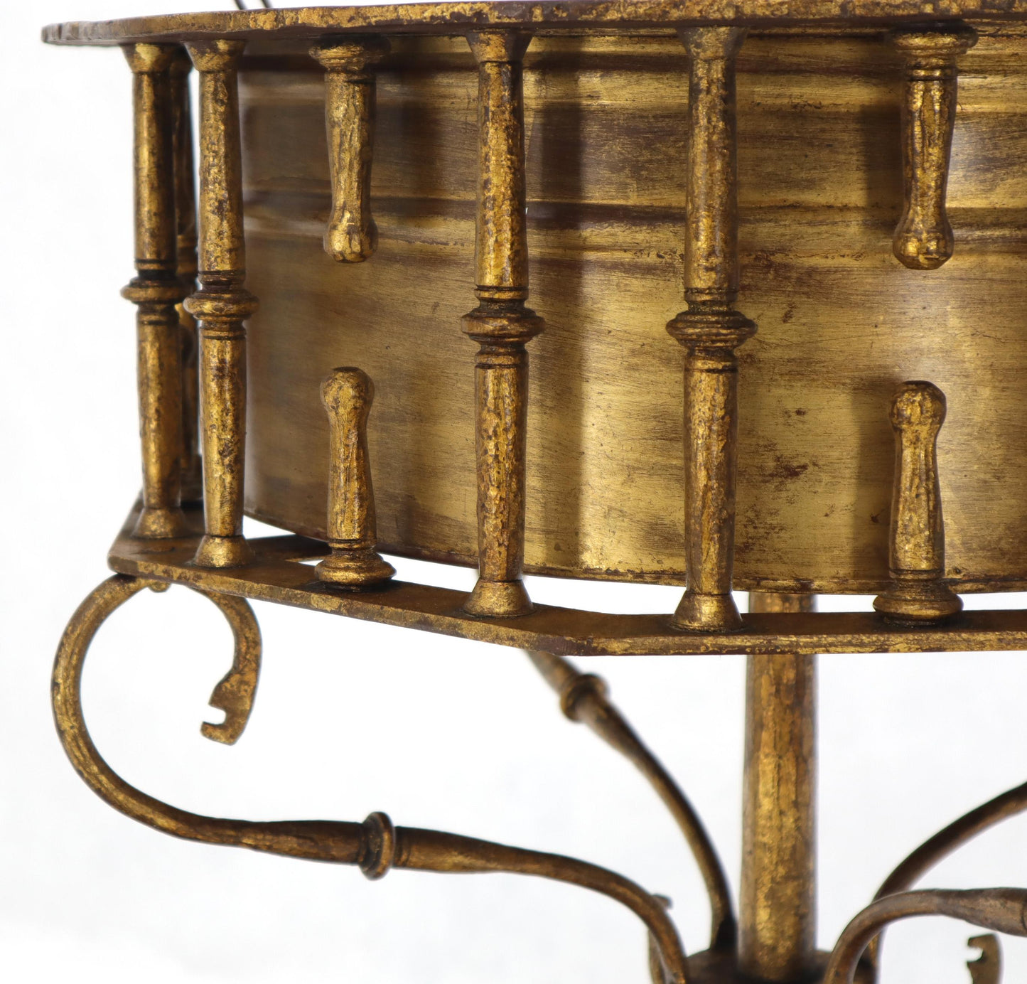Large Italian Wrought Iron Gold Gilt Planter