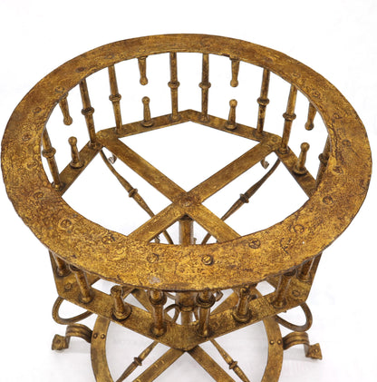 Large Italian Wrought Iron Gold Gilt Planter