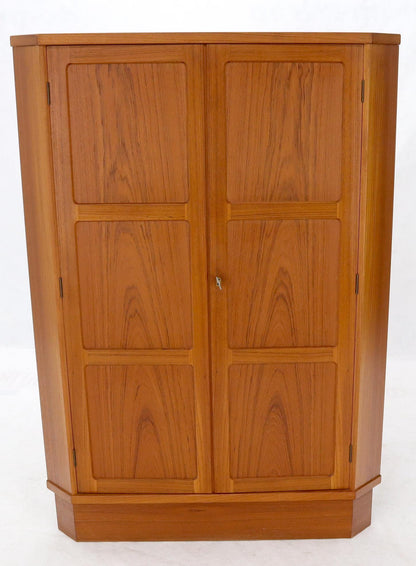 EstablishedLines Danish Teak Corner Storage Liquor Cabinet Bar