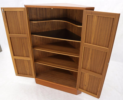 EstablishedLines Danish Teak Corner Storage Liquor Cabinet Bar
