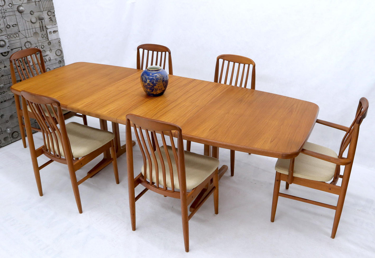 EstablishedLines Danish Teak 2 Self Containing Extension Boards Dining Table