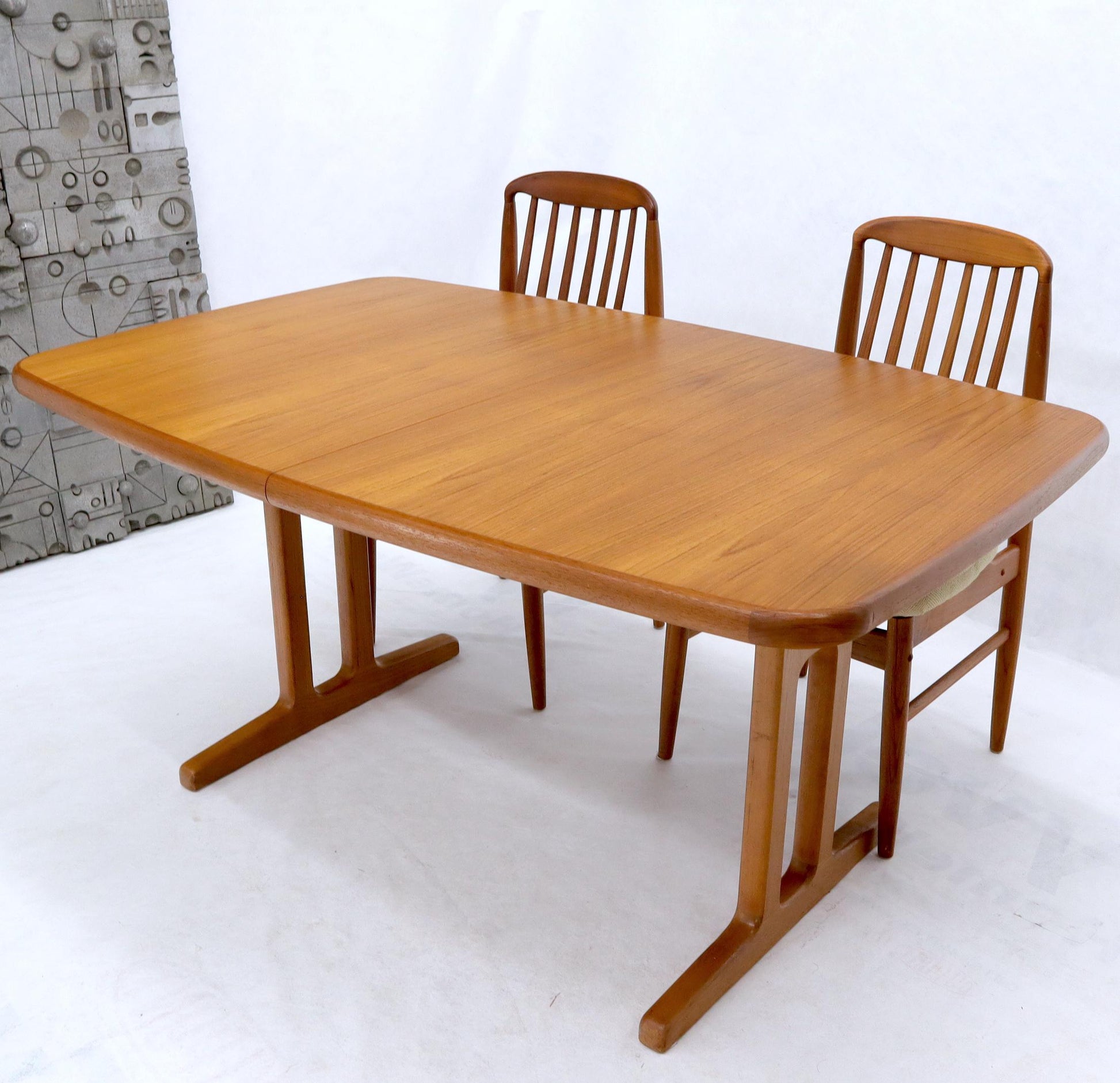 EstablishedLines Danish Teak 2 Self Containing Extension Boards Dining Table
