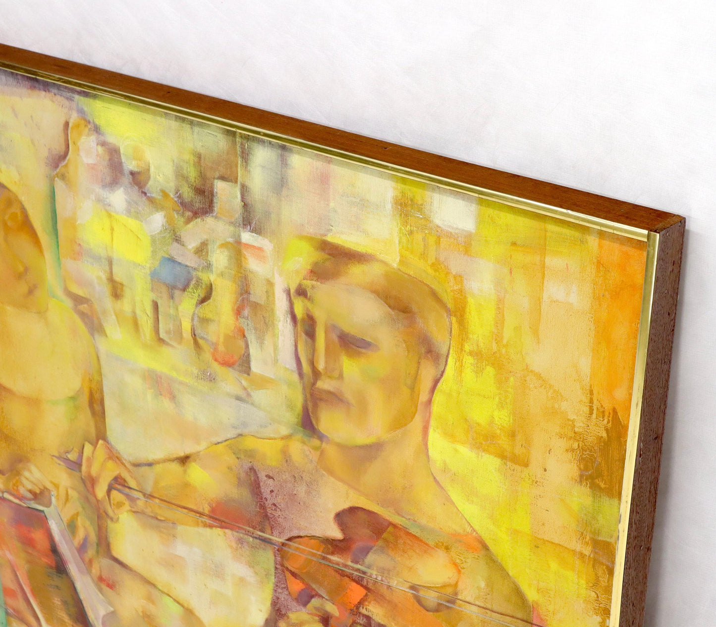 EstablishedLines "Rehearsal" Midcentury Modern Abstract Painting Signed Joseph Wolins