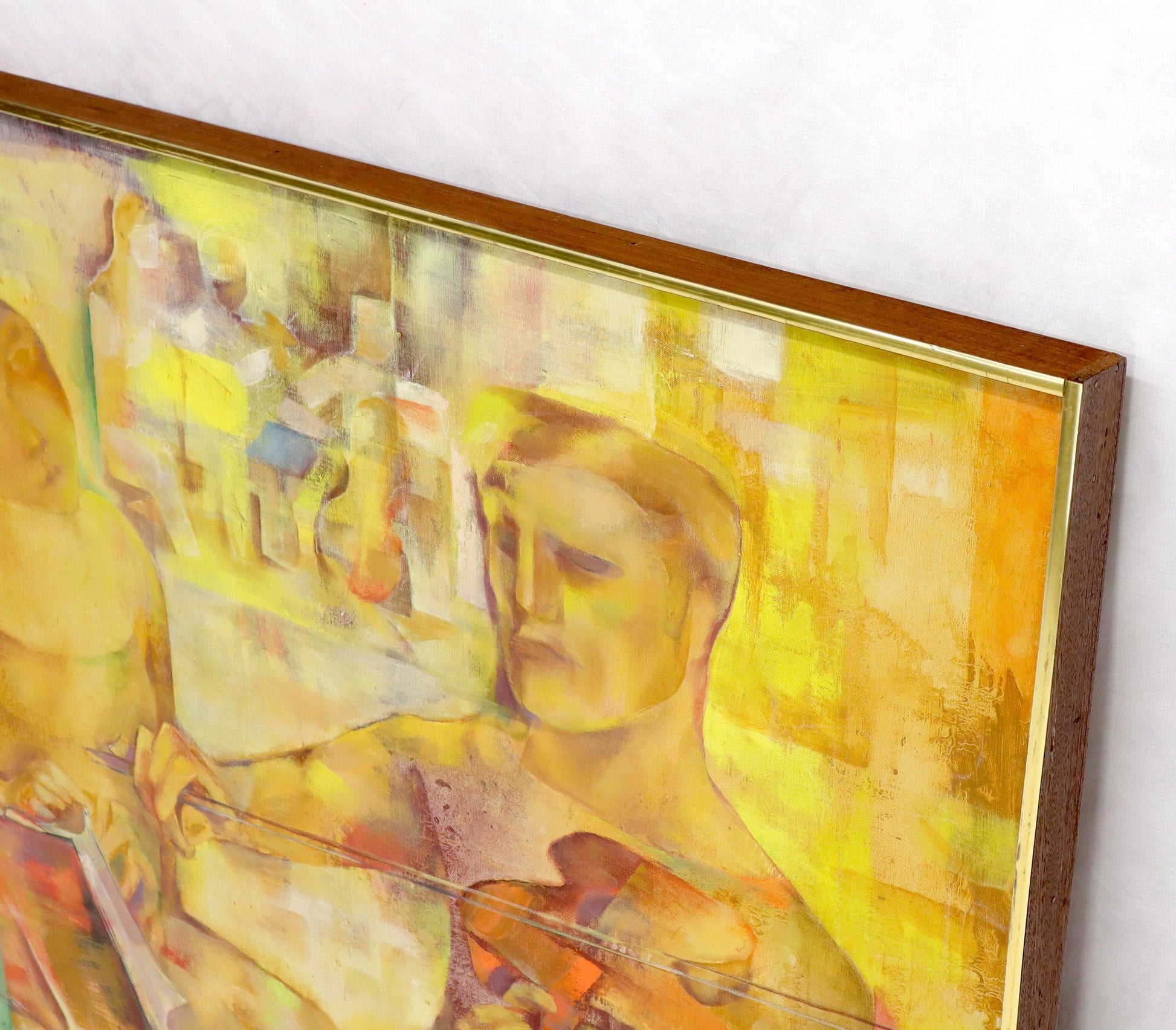 EstablishedLines "Rehearsal" Midcentury Modern Abstract Painting Signed Joseph Wolins
