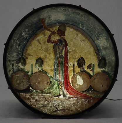 Large Drum Light Fixture Painted and Converted Floor Lamp