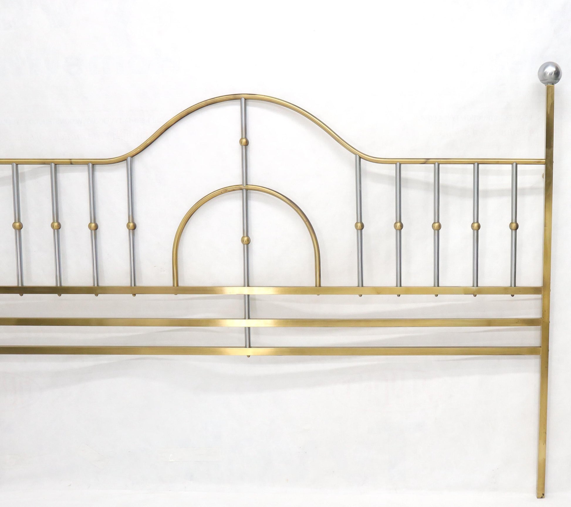 EstablishedLines Mid-Century Modern Brass and Chrome King Size Headboard