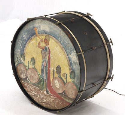 Large Drum Light Fixture Painted and Converted Floor Lamp