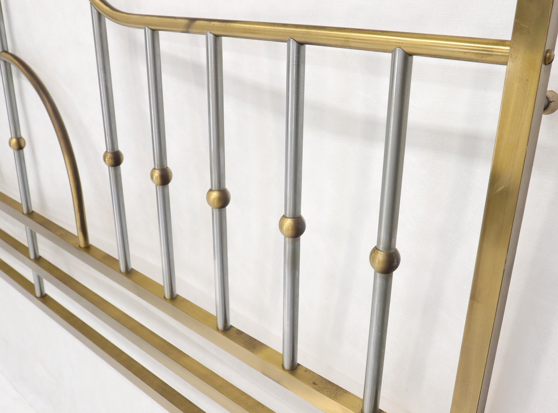 EstablishedLines Mid-Century Modern Brass and Chrome King Size Headboard