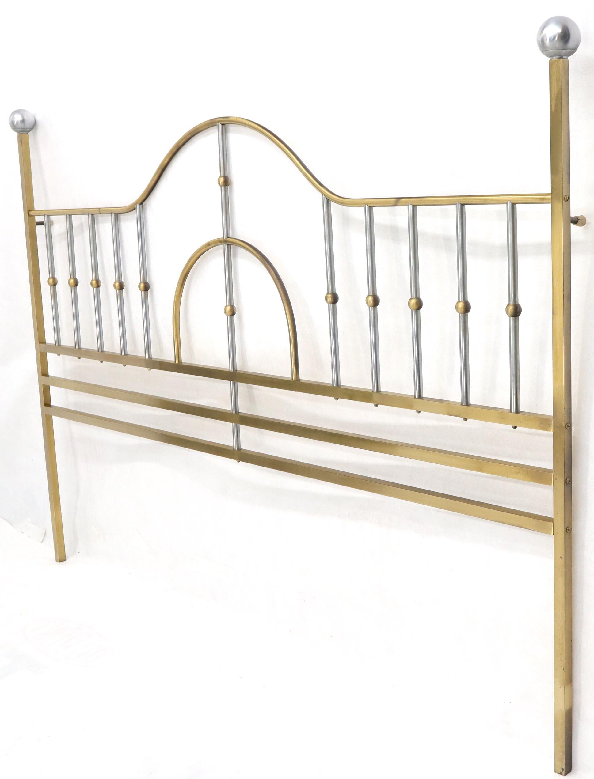 EstablishedLines Mid-Century Modern Brass and Chrome King Size Headboard