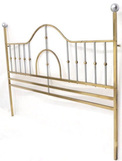 EstablishedLines Mid-Century Modern Brass and Chrome King Size Headboard