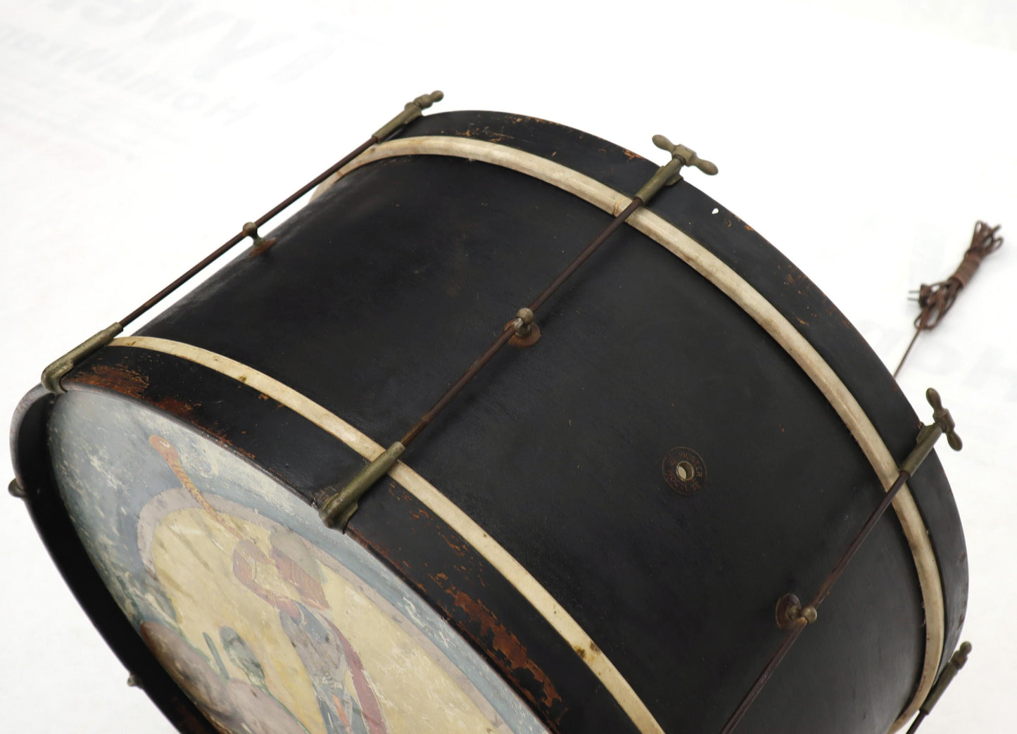 Large Drum Light Fixture Painted and Converted Floor Lamp